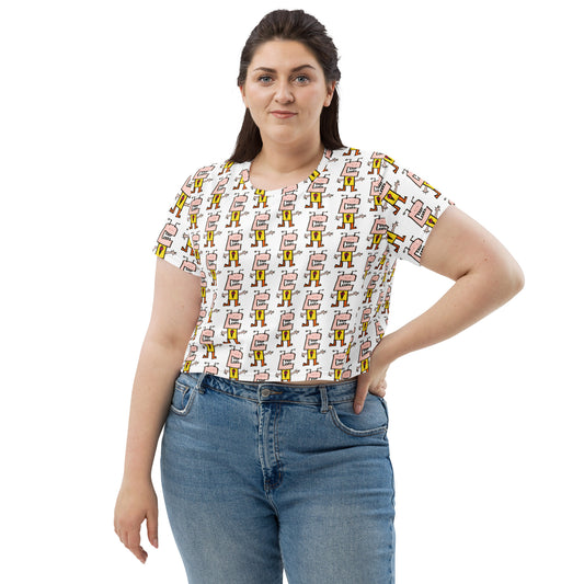 All-Over Print Crop Tee - I Love Ice Cream THIS MUCH CRiCHUR