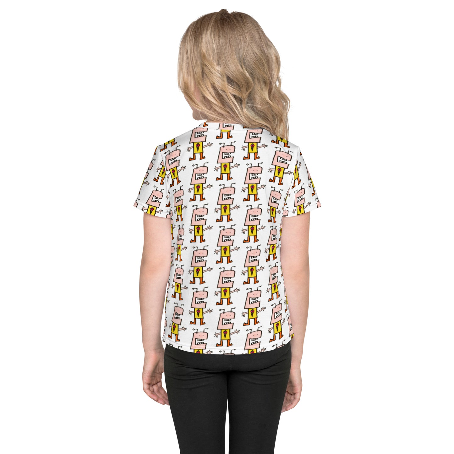 All-Over Print Kids Crew Neck Tee - I Love Ice Cream THIS MUCH CRiCHUR