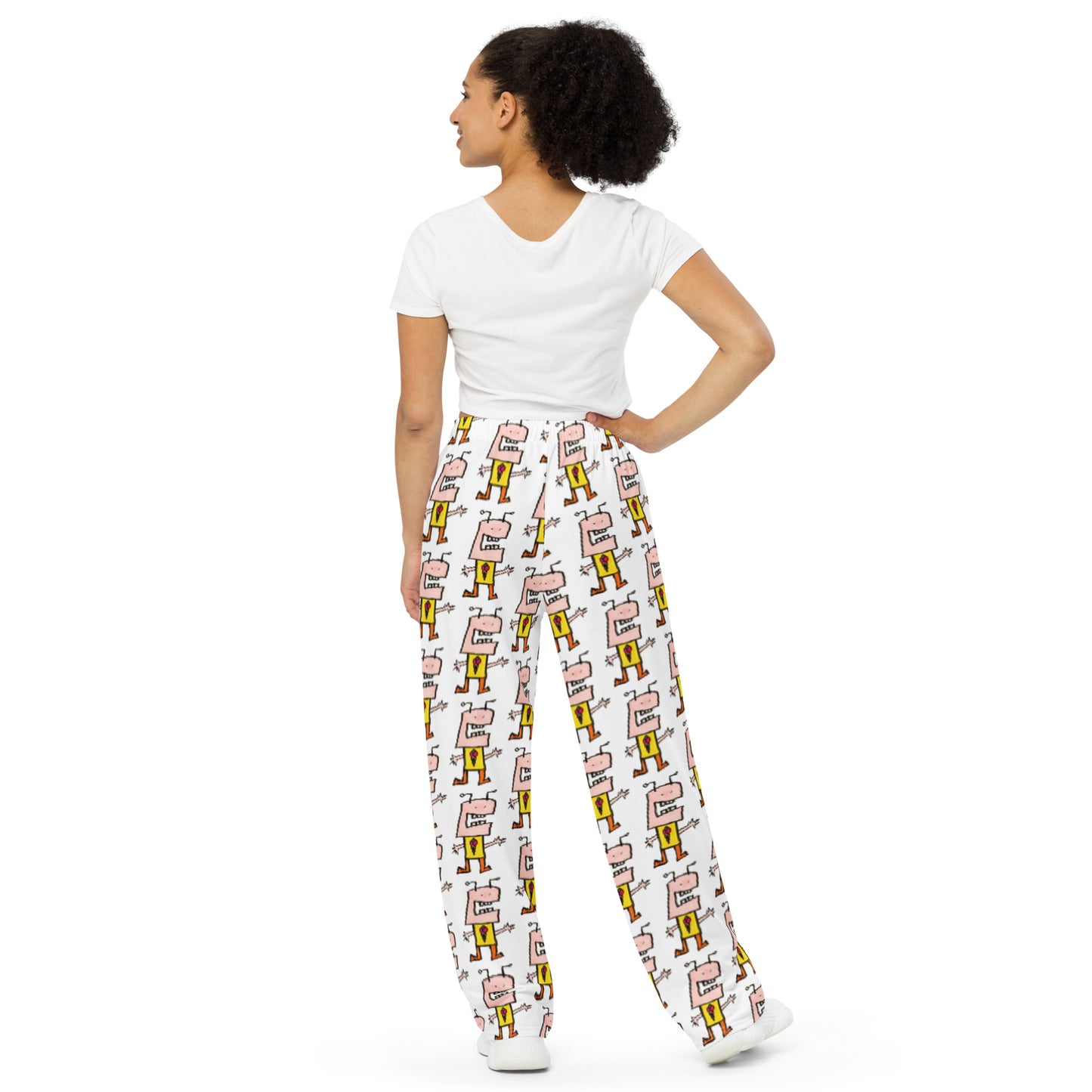 All-Over Print Unisex Wide-Leg Pants-I Love Ice Cream THIS MUCH CRiCHUR