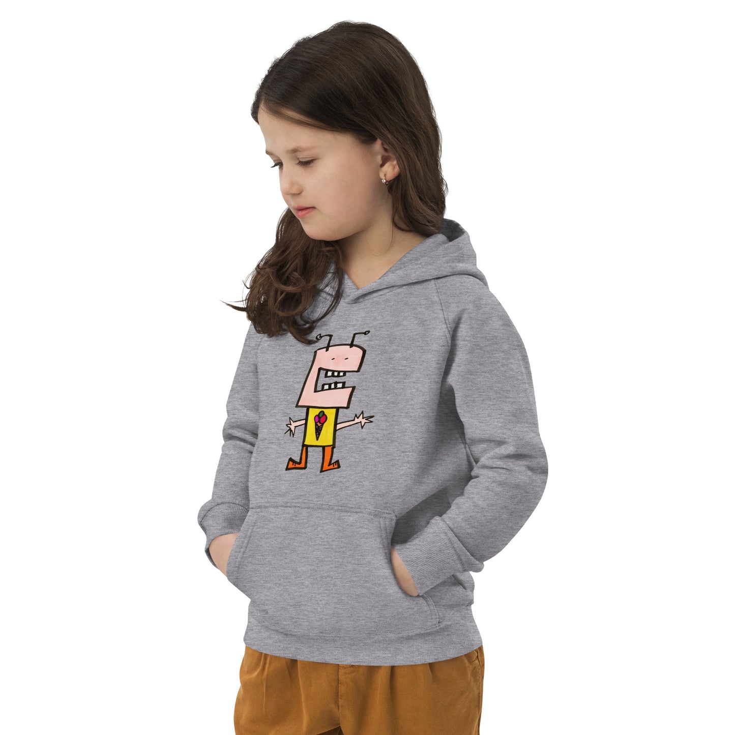 Kids eco hoodie - I Love Ice-cream THIS much