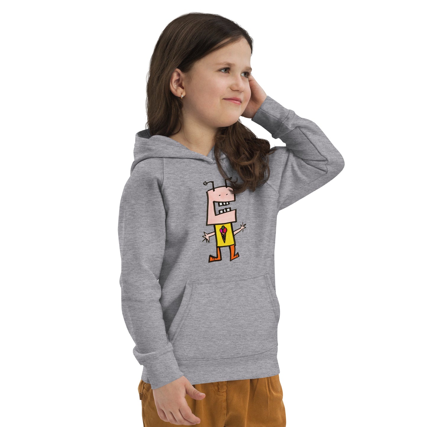 Kids eco hoodie - I Love Ice-cream THIS much