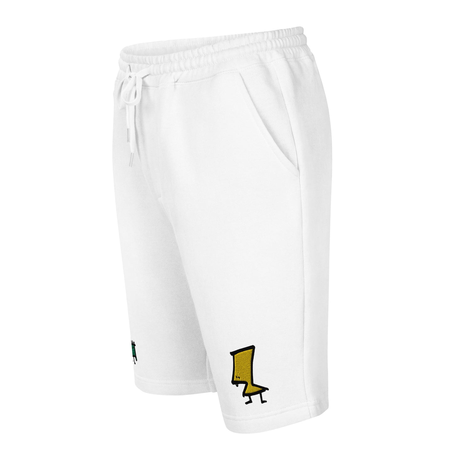 Men's fleece shorts - Lime and Limon Embroidery