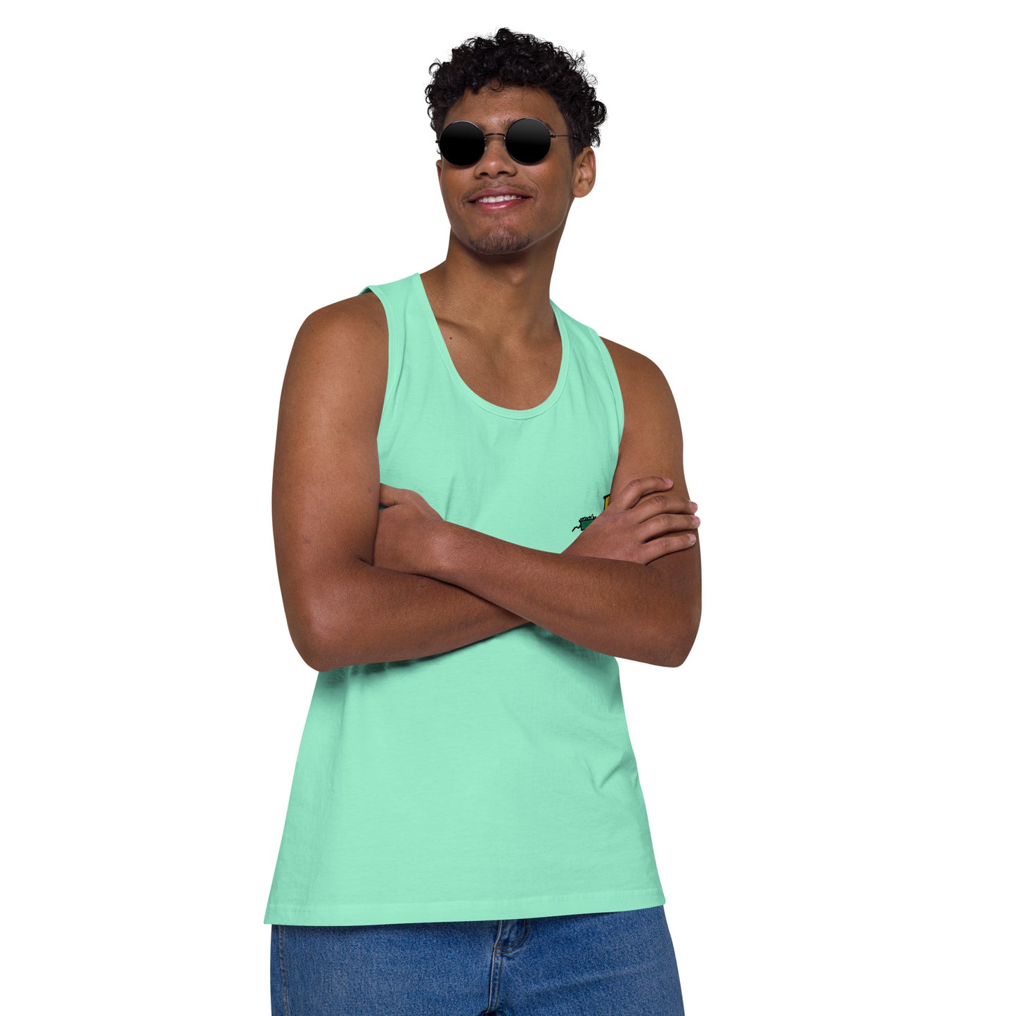 Men’s premium tank top - Lime and Limon Embroidery