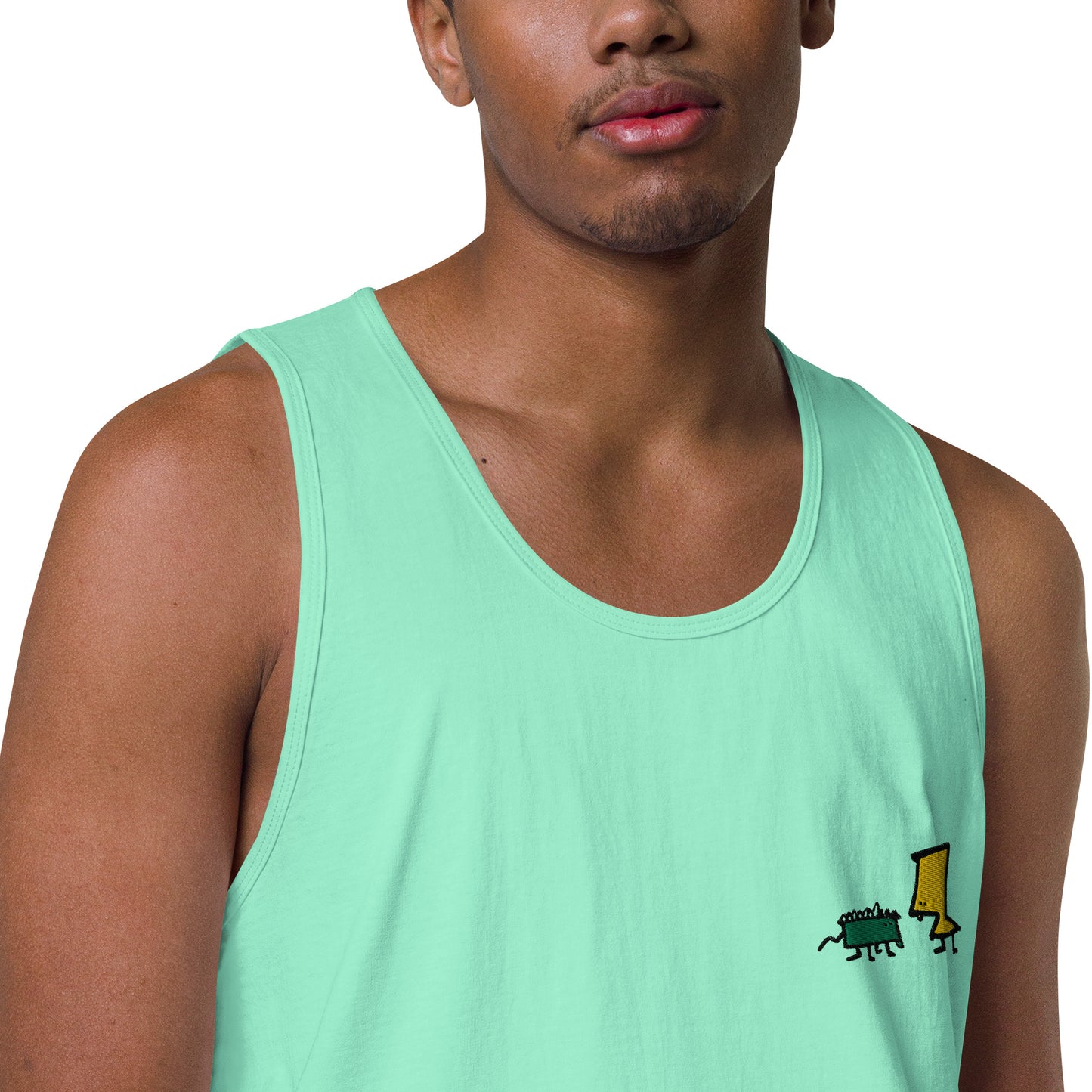 Men’s premium tank top - Lime and Limon Embroidery