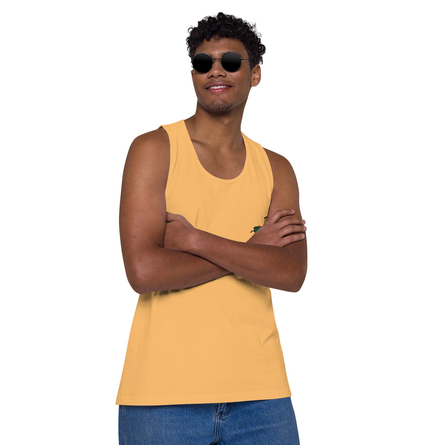 Men’s premium tank top - Lime and Limon Embroidery