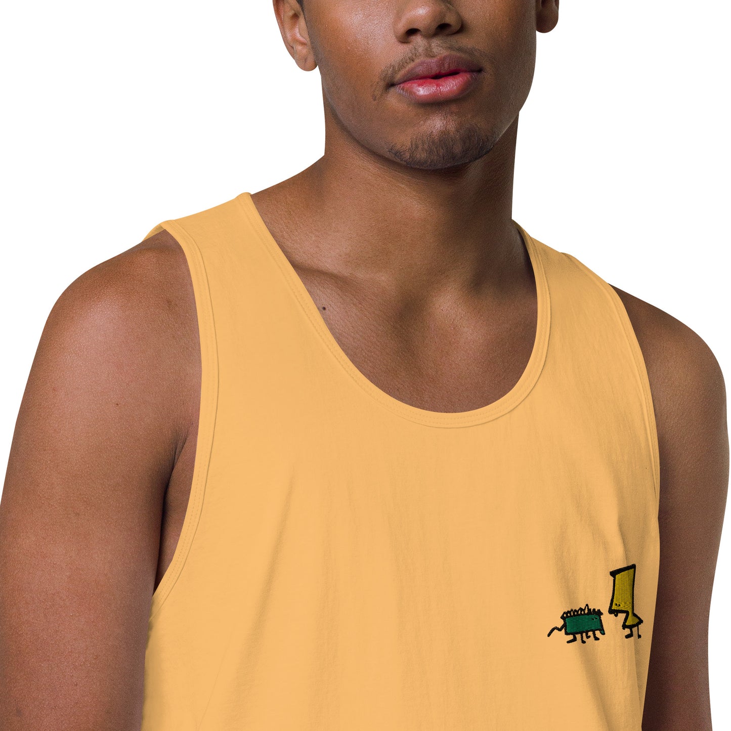 Men’s premium tank top - Lime and Limon Embroidery