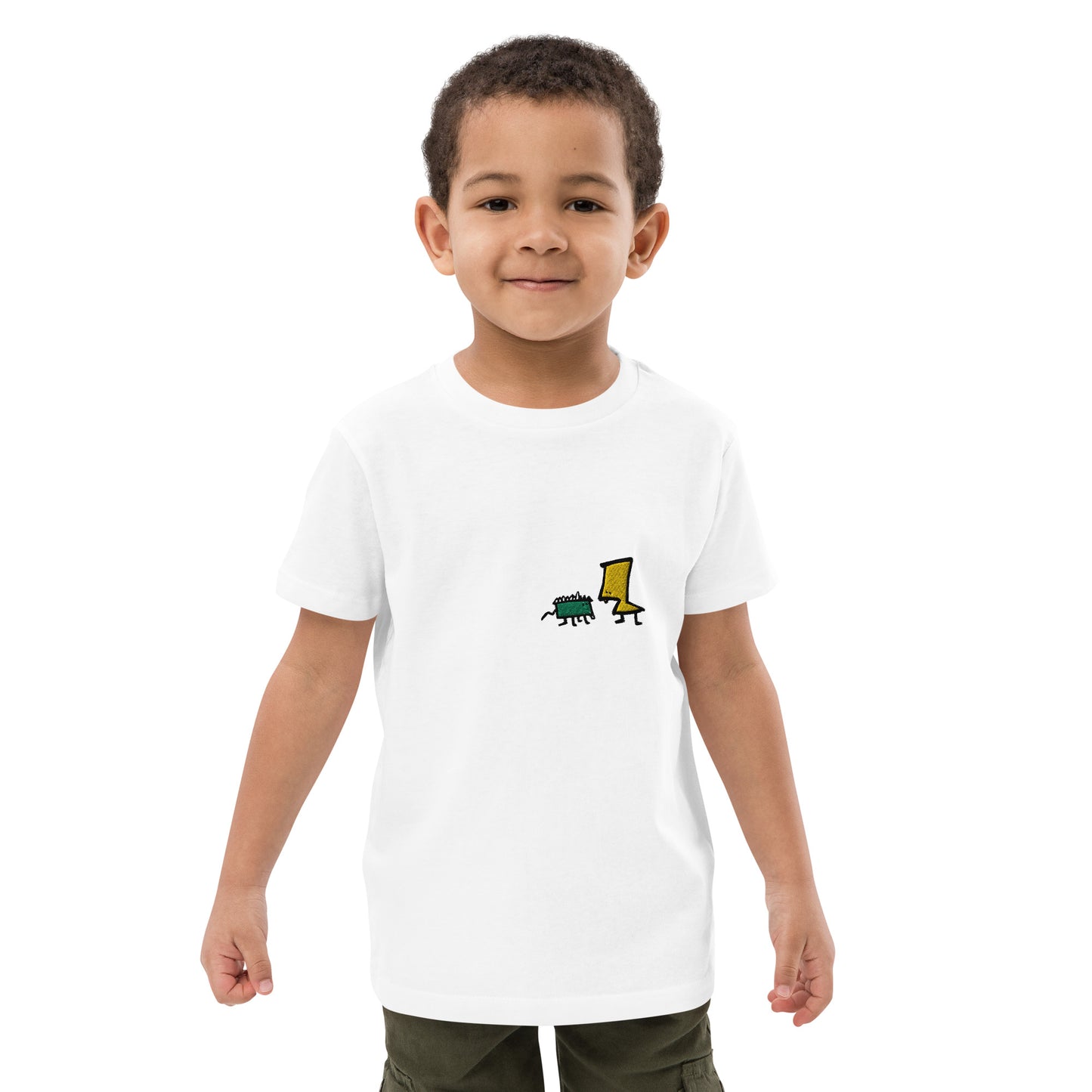 Organic cotton kids t-shirt - Lime and Limon Embroidery