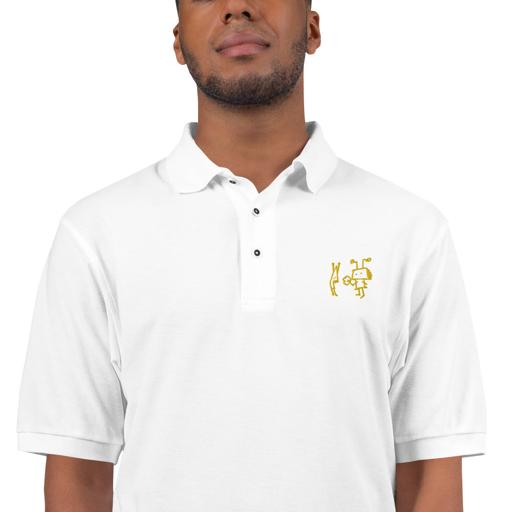 Men's Premium Polo - CRiCHURiM Romance! Embroidery in Gold