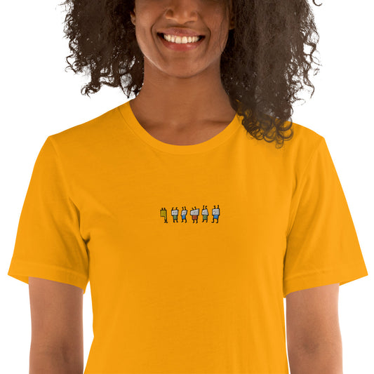 Unisex t-shirt - CRiCHURiM (and Tofu Heads) Lineup Embroidery