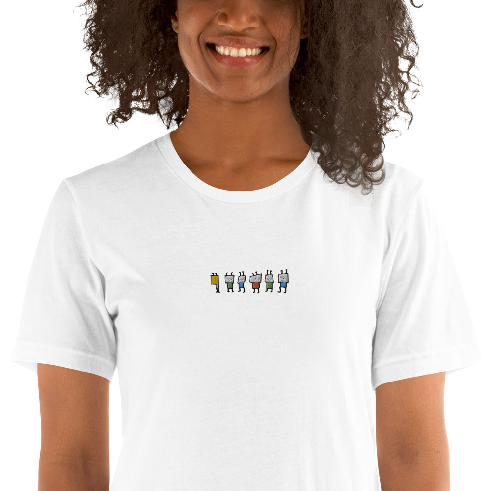 Unisex t-shirt - CRiCHURiM (and Tofu Heads) Lineup Embroidery