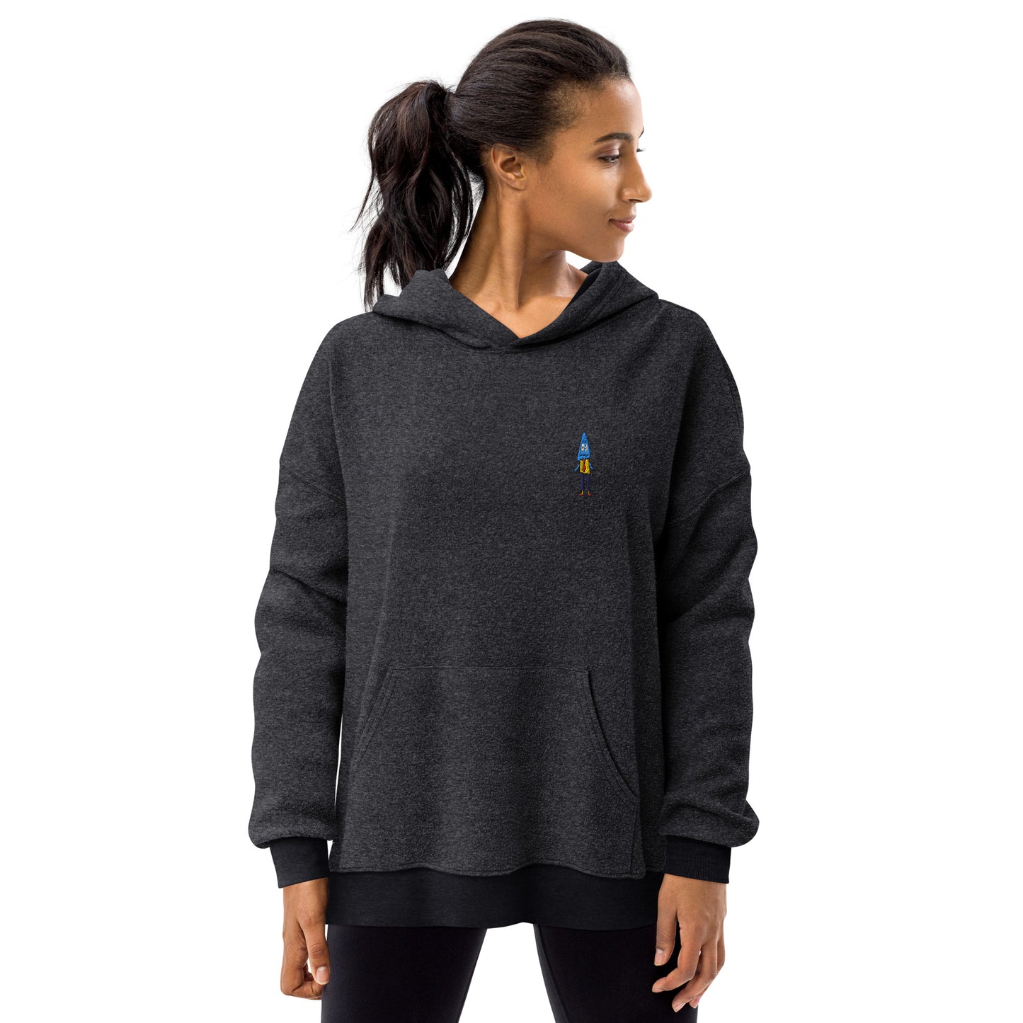 Unisex sueded fleece hoodie - Office Ghost Embroidery