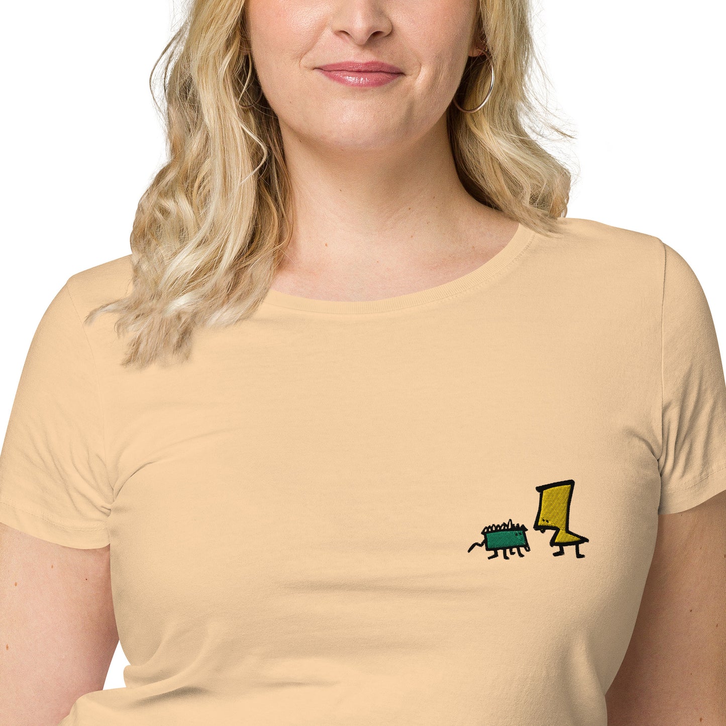 Women’s basic organic t-shirt - Lime and Limon Embroidery