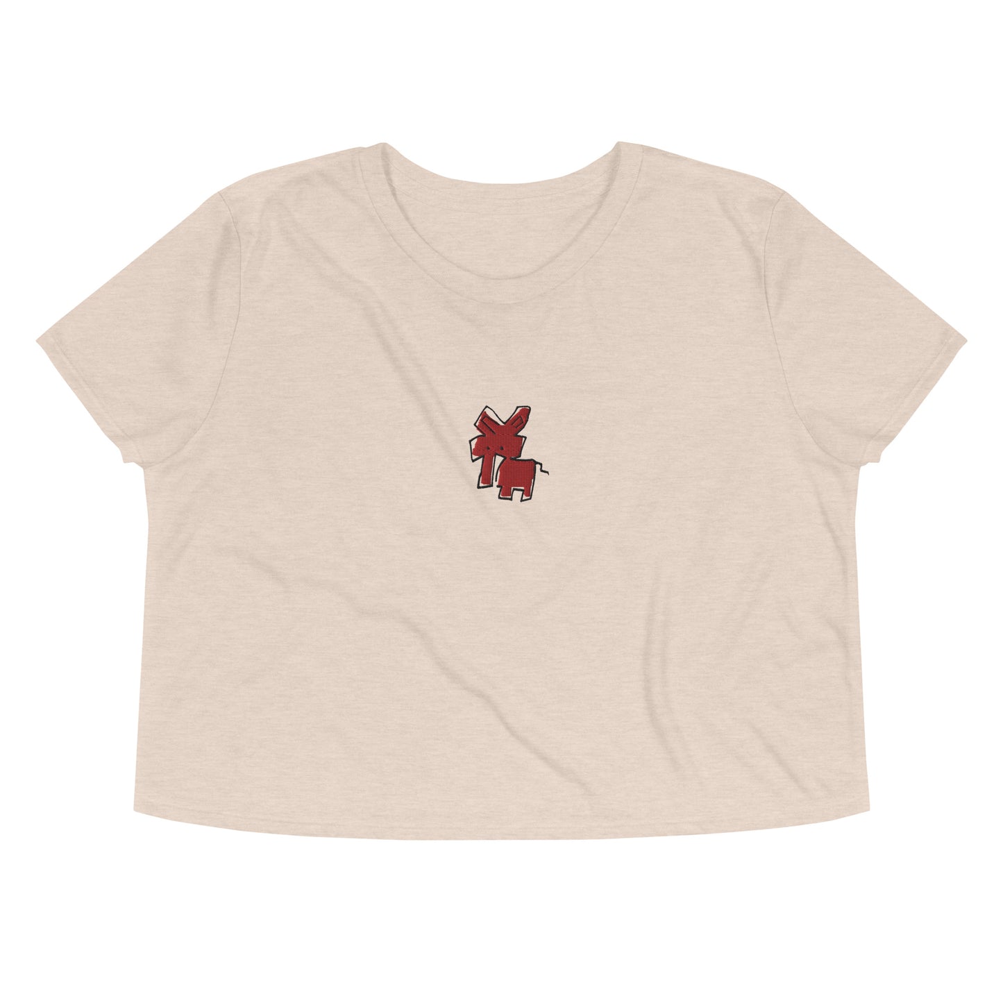 Crop Tee - Red Elephant CRiCHUR Embroidery