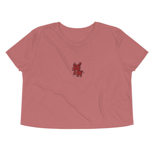 Crop Tee - Red Elephant CRiCHUR Embroidery